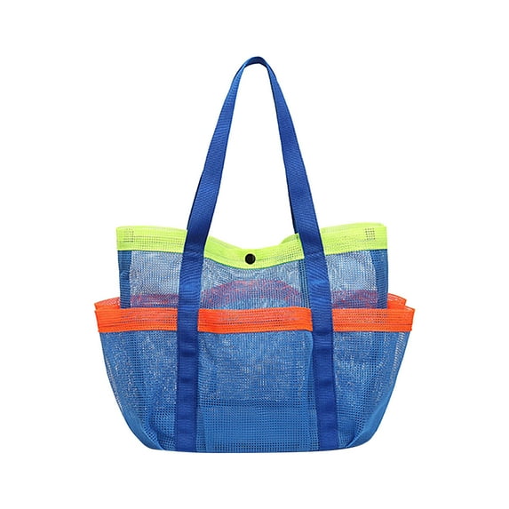 SPOORYYO Multi-Pocket Beach Swimming Bag - Large Portable Mesh Storage Tote with Quick-Dry Design for Pool, Travel & Family Days