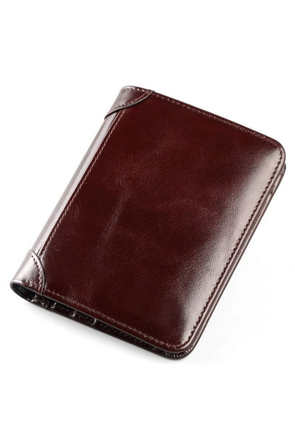 Multi-functional RFID Blocking Wallet with Large Capacity and Waterproof Features, Vintage Leather Design