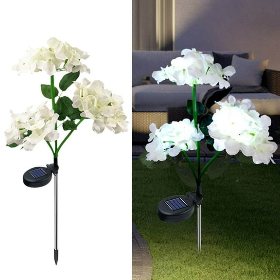 SPOORYYO New Solar Lantern Hydrangea Macrophylla - Simulated Flower Lantern for Household and Garden Decoration