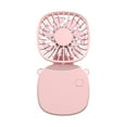 thumbnail image 1 of SPOORYYO New USB Portable Handheld Fan, 3 Wind Speeds, Mini Desktop Rechargeable Brushless Folding Easy Storage Small Fan, Suitable For Home, Pink, 1 of 8