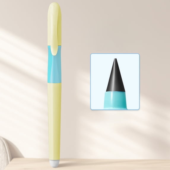 SPOORYYO Non Sharpening Graphite Pencil, Self Erasing Writing Pencil with Grip, Durable Unbreakable Lead for Practice, Drawing and Eternal Use
