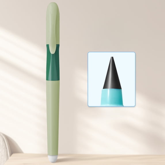 SPOORYYO Non Sharpening Graphite Pencil, Self Erasing Writing Pencil with Grip, Durable Unbreakable Lead for Practice, Drawing and Eternal Use