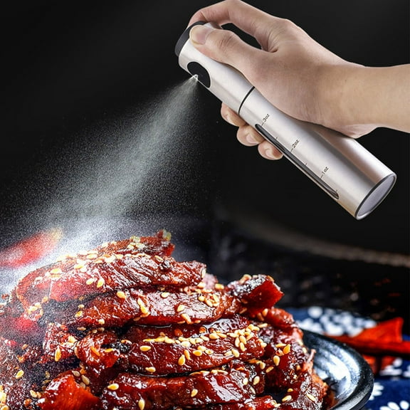 SPOORYYO Oil Sprayer for Cooking,3.38oz Stainless Steel Cooking Oil Spray Bottle for Cooking, Salads, BBQS and More,One-Handed Use