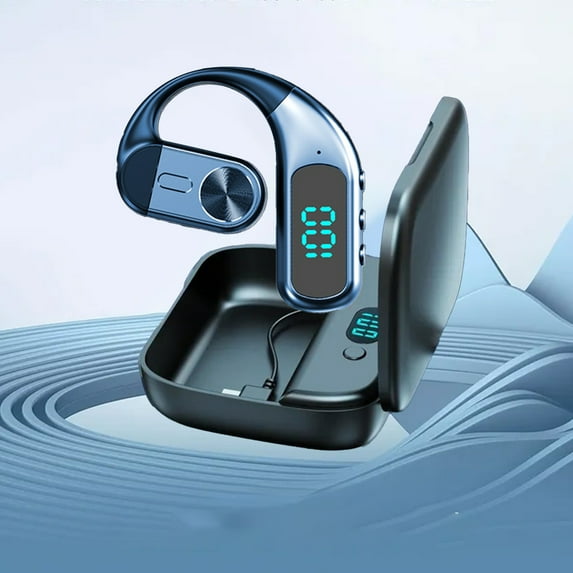 SPOORYYO Open Ear Bluetooth Headphones, True Wireless Hanging Ear Design with Low Latency, Intelligent Noise Reduction, Long Battery Life for Business and Sports