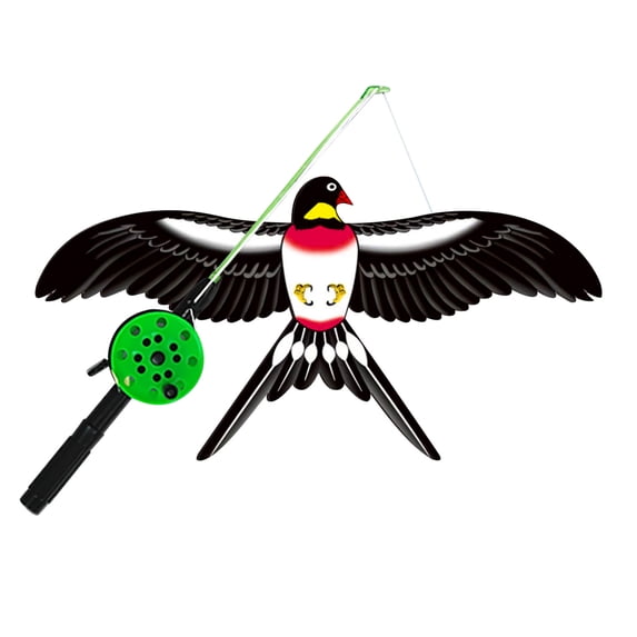 SPOORYYO Outdoor Parent-child Interactive Toy Kite with Fishing Rod, Easy to Fly, Fun for All Ages