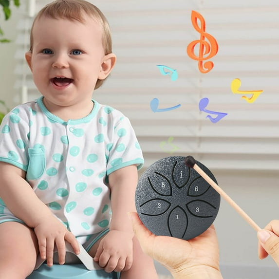 SPOORYYO Outdoor Rain Drum - 3 Inch 6 Tone Mini Steel Tongue Drums, Outdoor Musical Instrument for Creating Peaceful Atmosphere in Your Garden