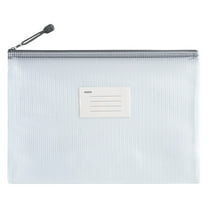 SPOORYYO PVC Mesh Zipper Bags for A4 Documents - Translucent Pouch with Rope Hook for Office and School Organization
