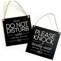 SPOORYYO Please Knock Wooden Door Sign - Handcrafted Home Decor Hanging Plaque for Entranceway