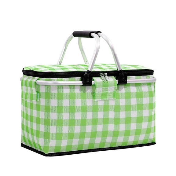 SPOORYYO Portable Folding Cooler Box Heat-Preserved Picnic Bag for Food Storage with Oxford Fabric and Thick Foam Padding