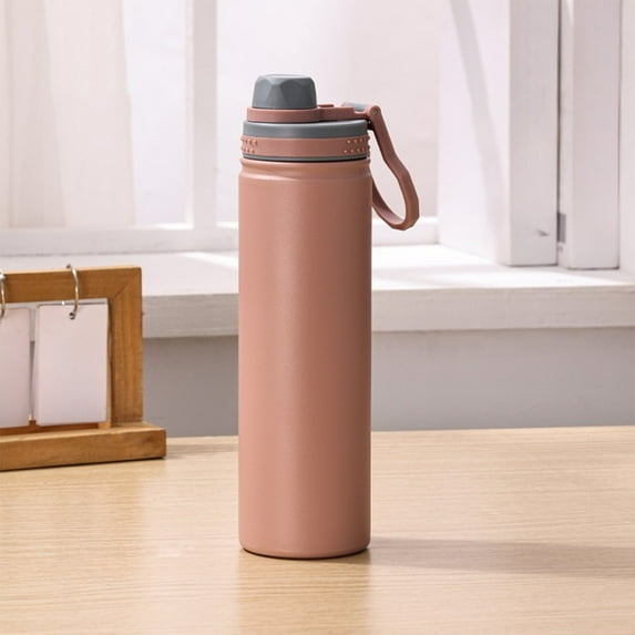 SPOORYYO Portable Large Capacity Insulated Sports Water Bottle with Integrated Carry Loop Leak Proof Direct Sip Mouth 5 Layer Insulation for Commute Outdoor Activities