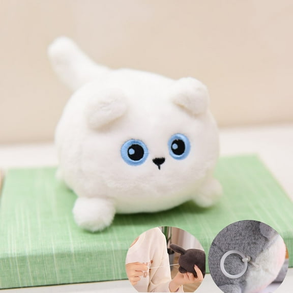 SPOORYYO Pull String Small Doll Cute Moggie Dog Wagging Tail Interactive Toy Gift for Special Occasions
