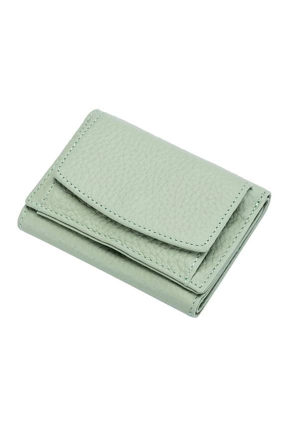RFID-Blocking Mini Wallet for Women, Ultra-Thin Genuine Leather Card Holder with Zipper Coin Purse