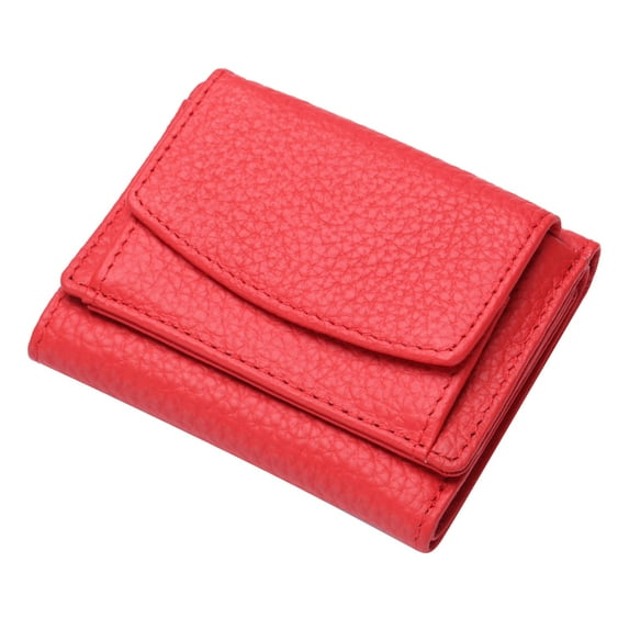 SPOORYYO RFID-Blocking Mini Wallet for Women, Ultra-Thin Genuine Leather Card Holder with Zipper Coin Purse