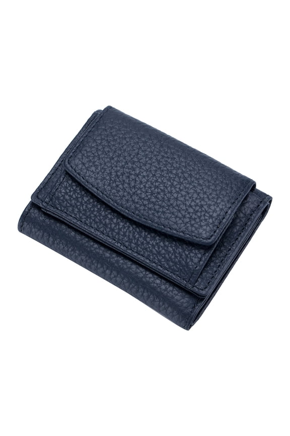 RFID-Blocking Mini Wallet for Women, Ultra-Thin Genuine Leather Card Holder with Zipper Coin Purse