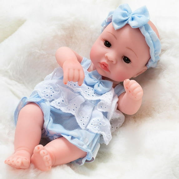 SPOORYYO Realistic Reborn Baby Doll - Soft Plastic Simulation Girl Doll, Perfect for Accompaniment, Art Collection, Photography Props, and Gifts - 10/12 inch