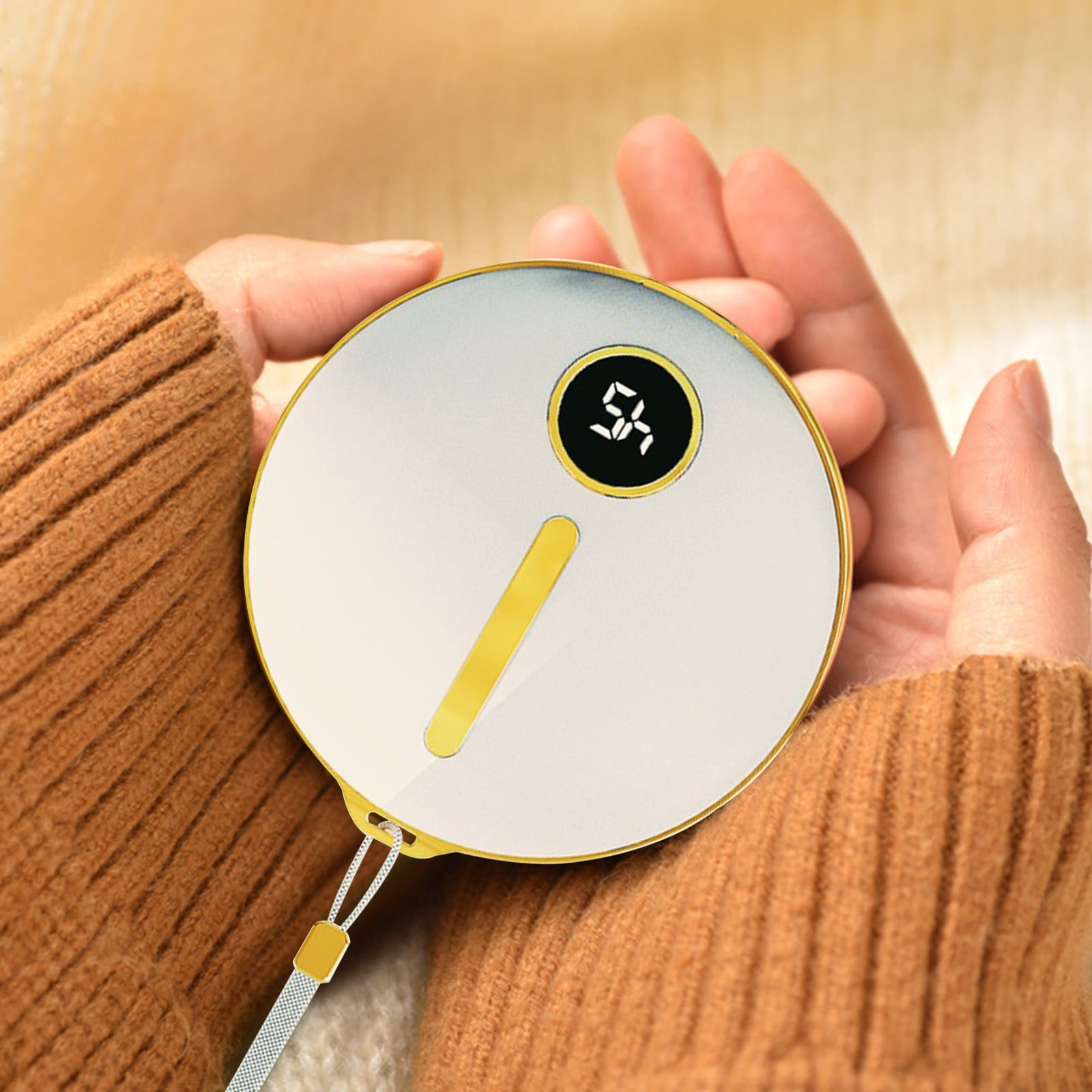SPOORYYO Rechargeable 2-in-1 Hand Warmer with Smart LED Display and Adjustable Temperature, Portable Power Bank for Outdoor Activities