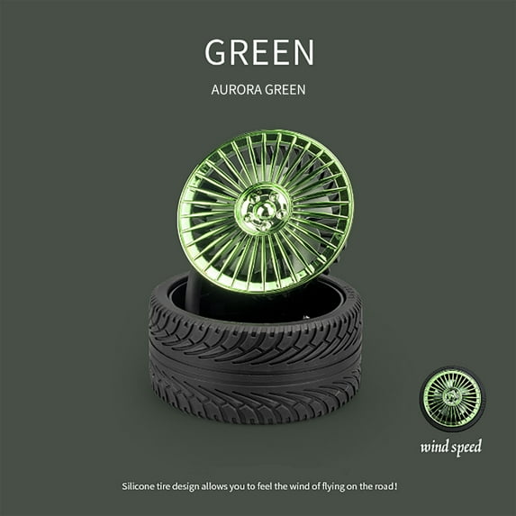 SPOORYYO Retro Wheel Shape Electric Fan Creative USB Electroplating Small Fan with Pull Wind