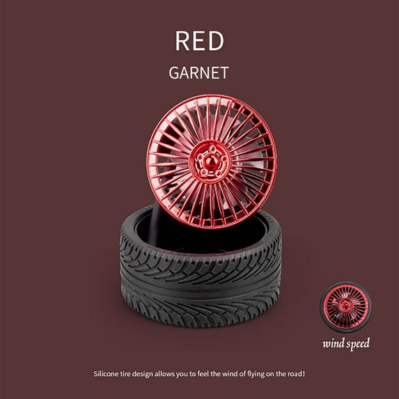 SPOORYYO Retro Wheel Shape Electric Fan Creative USB Electroplating Small Fan with Pull Wind