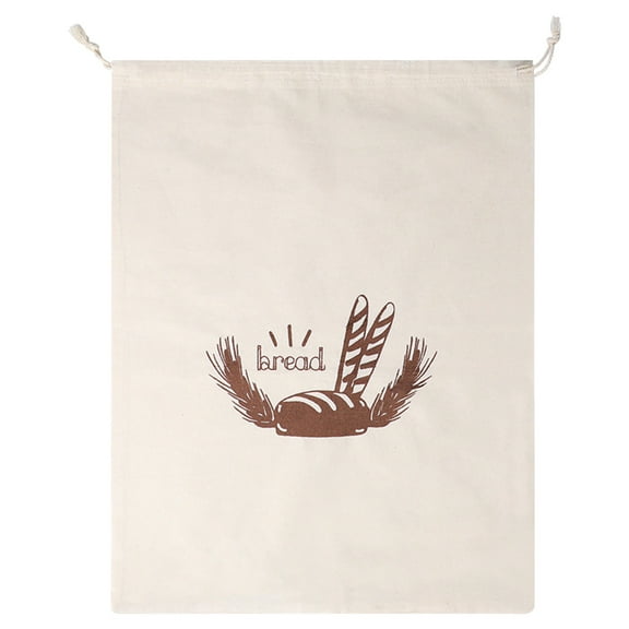 SPOORYYO Reusable Bread Bag with Drawstring, Breathable Linen Storage for French Sticks, Buns, Cookies, Home or Travel Use