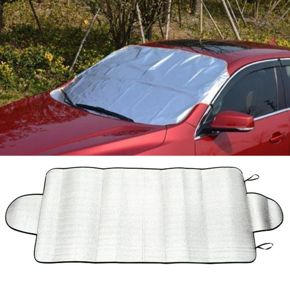 SPOORYYO Reversible Car Windshield Snow and Ice Protector with Sun Shade Function, Aluminum Film Material, Lightweight and Multi-Purpose Cover