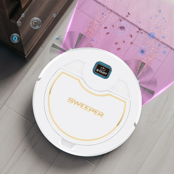 SPOORYYO Robot Vacuum And Mop Combo 1200mAh USB 4W 22x22x6.2CM 90min 5V Smart Home Floor Cleaner with Sweep Suction Mop Function for Carpet Pet Hair All Floors