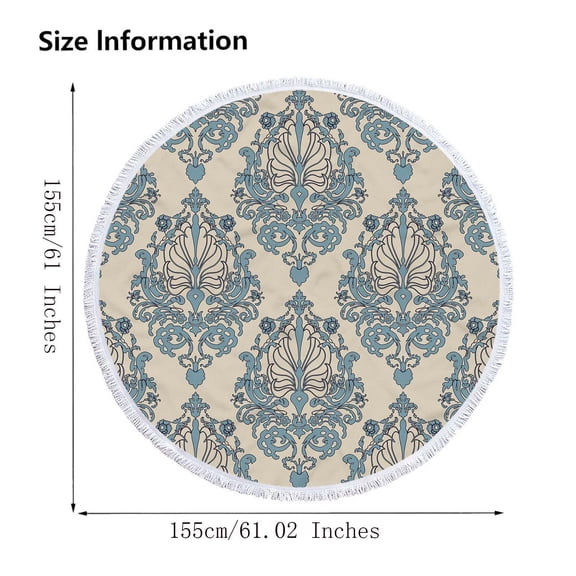 SPOORYYO Round Printed Microfiber Beach Towel, Ultra Lightweight and Colorful Bath Towel, Sandproof Beach Mat for Travel and Poolside