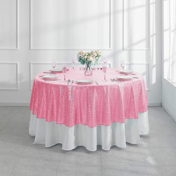 SPOORYYO Round Sequin Tablecloth for Wedding, Birthday, Christmas Decor, 100x100cm