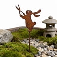 thumbnail image 1 of SPOORYYO Rusted Metal Bunny Garden Stakes Markers Outdoor Patio Planter Decor for Easter Spring Whimsical Outdoor Accents, 1 of 6
