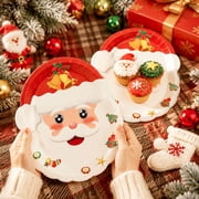 SPOORYYO Santa Claus Paper Plates Set of 10 for Christmas Parties Festive Tableware with Cheerful Design Perfect for Holiday Gatherings