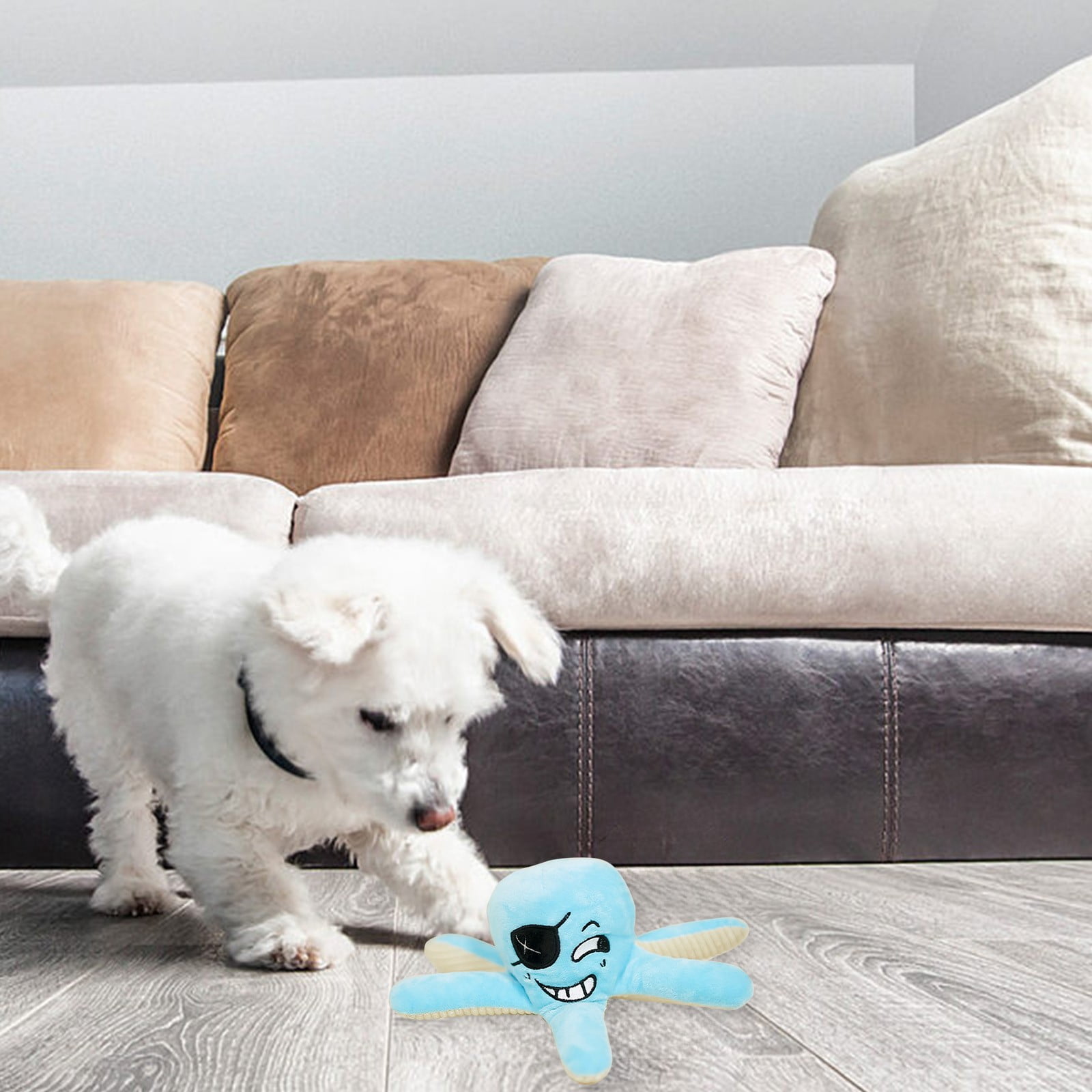 Visual Reference: Spooryyo Sea Animals Dog Toy Soft Fabric Chewable Squeaky With