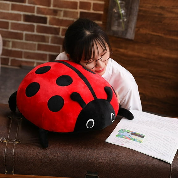 SPOORYYO Simulation Beetle-Star Ladybird Doll Stuffed Toy Cushion for Hugging and Snuggling, Perfect Gift for Birthdays, Christmas, Valentine’s Day