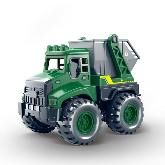 SPOORYYO Simulation Model Toy Car, Environmental Sanitation Garbage Truck with Inertial Drive, Multi-Joint Movable Parts for Interactive Play and Engineering-Themed Scenarios