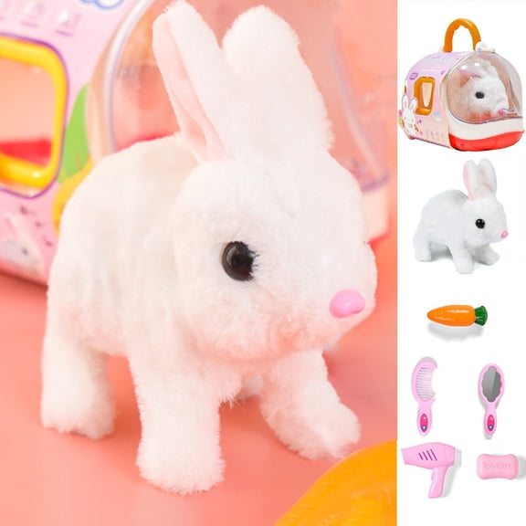 SPOORYYO Simulation Puppy Toy Set, Walking and Barking Interactive Pet, Multi-Function Playhouse Toy, Portable Design, Includes Accessories