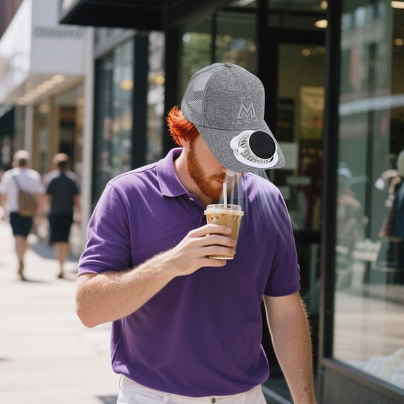 SPOORYYO Solar Powered Fan Hat with USB Charging, Adjustable Sunscreen Sunhat with Portable Fan for Outdoor Sports