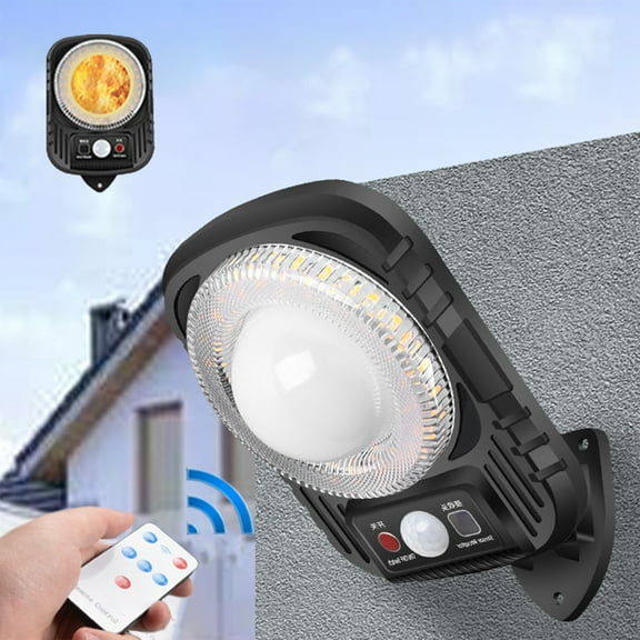 SPOORYYO Solar Street Light, IP65 Dusk to Dawn LED Security Light with Motion Sensor for Parking Lots, Includes Remote Control