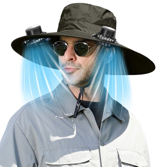 HOZVOMI Solar USB Charging Fan Hat for Fishermen Outdoor Activities with Sun Protection and Comfortable Design