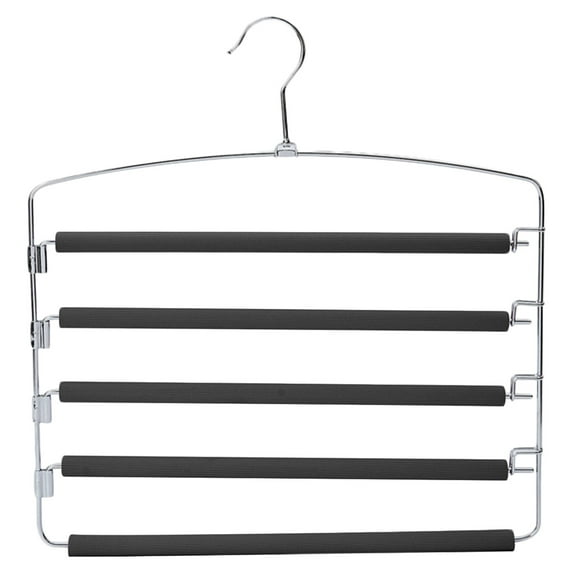 SPOORYYO Space-Saving Multi-Layer Pants Rack - 5-Tier Foam Hanger for Jeans, Towels, Scarves, and More