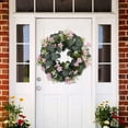thumbnail image 1 of SPOORYYO Spring Eucalyptus Wreath with Mini Blooms, Cheerful Front Door Wall Accent, Everyday Party Backdrop Prop, 1 of 6
