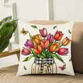 thumbnail image 1 of SPOORYYO Spring Printed Pillow Cover with Zipper, Polyester Cushion Cover for Sofa Decor, 1 of 6