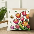 thumbnail image 1 of SPOORYYO Spring Printed Pillow Cover with Zipper, Polyester Cushion Cover for Sofa Decor, 1 of 6
