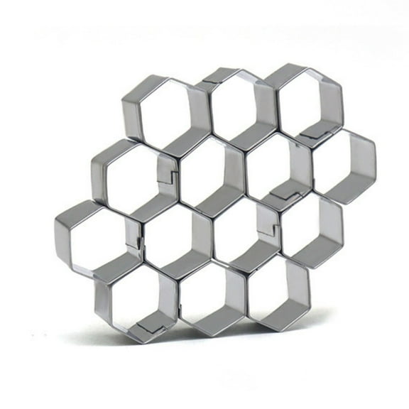 SPOORYYO Stainless Steel Hexagon Baking Mold - Durable Cookie & Fondant Cutter for Home Baking, Rust-Resistant Non-Stick Design, Easy to Clean Household Kitchen Tool