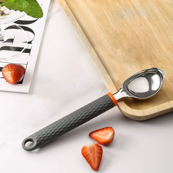 SPOORYYO Stainless Steel Ice Cream Scoop, Multifunctional Fruit Melon Baller, Press Design Ice Cream Ball Maker for Home Kitchen Dessert Preparation