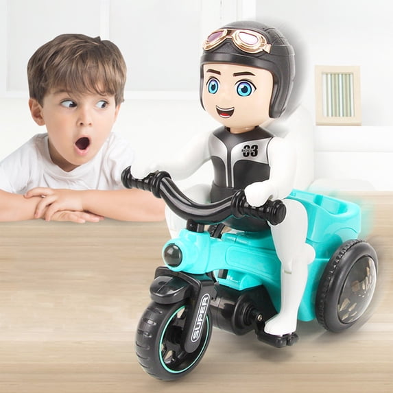 SPOORYYO Stunt Electric Tricycle With Lights And Music Rotating All Directional Motion Toy Vehicle