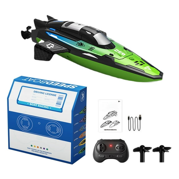 SPOORYYO Stunt Remote Control Speedboat with Double Motor, Self-Righting RC Boat with Water Sensing Charging and 2.4G Remote