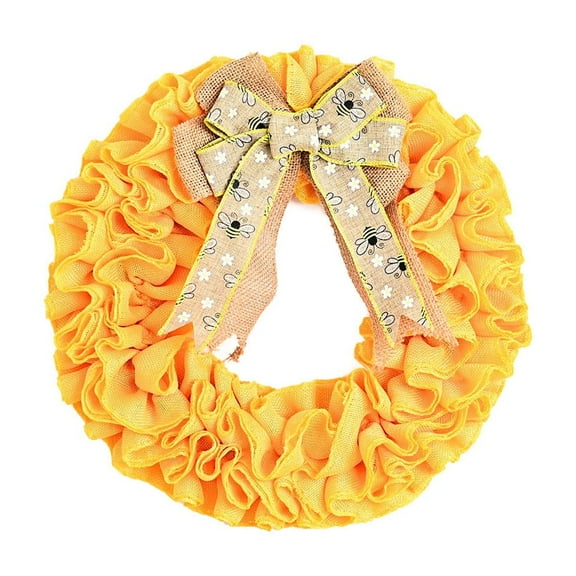 SPOORYYO Summer Sunflower and Bee Front Door Wreath - Bright Yellow Home Decor for Outdoor/Indoor Use