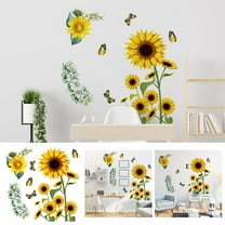 SPOORYYO Sunflower Wall Stickers - Removable PVC Decor for Living Room and Bedroom