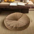 thumbnail image 1 of SPOORYYO Thickened Fabric Round Cushion, Lazy Japanese-Style Linen Futon, Balcony Window Tatami Seat Cushion Floor Pouf, Pre Shrunk Linen, 45x45x10cm/17.72x17.72x3.94in (1Pc), 1 of 6