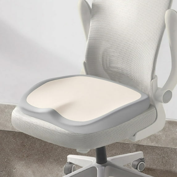 SPOORYYO Thickened Memory Foam Seat Cushion, Color Splicing Office Chair Pad for Long Sitting, Coccyx Pressure Relief with Non-Slip Base