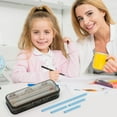 thumbnail image 1 of SPOORYYO Transparent Pencil Case With Double Opening Large Capacity Cute Stationery Box With Sticker Included, 1 of 7