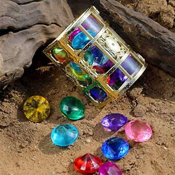 SPOORYYO Treasure Diving Game Set,Pirate Treasure Hunt Adventure Kit,DIY Jewelry Making Craft,Pool Training Activity Toy,Imitation Crystal Diamond Collection